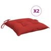 vidaXL Almofad&otilde;es de cadeira 2 pcs 40x40x7 cm tecido oxford vermelho