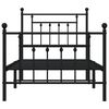 vidaXL Estrutura de cama com cabeceira e pés 90x200 cm metal preto