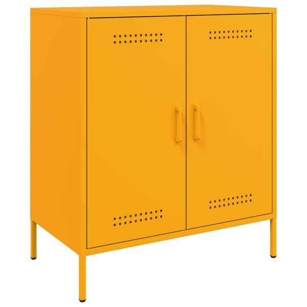 vidaXL Aparador 68x39x79 cm a&ccedil;o amarelo mostarda