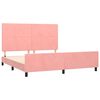 vidaXL Estrutura de cama c/ cabeceira 180x200 cm veludo rosa