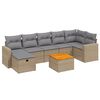 vidaXL 8 pcs conj. sof&aacute;s jardim c/ almofad&otilde;es vime PE bege misturado