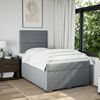 vidaXL Cama boxspring com colch&atilde;o 120x190 cm tecido cinzento-claro