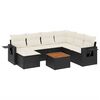 vidaXL 8 pcs conjunto sof&aacute;s de jardim com almofad&otilde;es vime PE preto