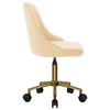 vidaXL Cadeira de jantar girat&oacute;ria veludo cor creme