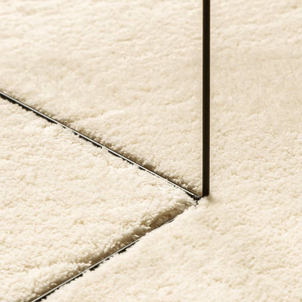 vidaXL Tapete pelo curto macio e lavável HUARTE Ø 80 cm cor creme