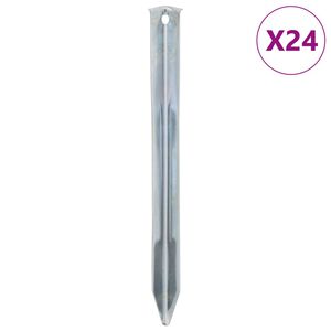 vidaXL Estacas para tenda 24 pcs 22 cm &Oslash;20 mm a&ccedil;o galvanizado