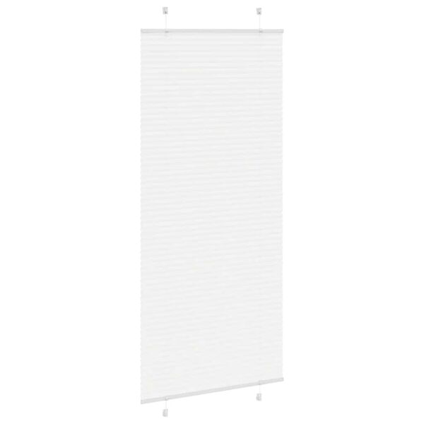 vidaXL Branco Plissada Cega 85x200 cm Largura Tecido 84,4 cm Poliéster