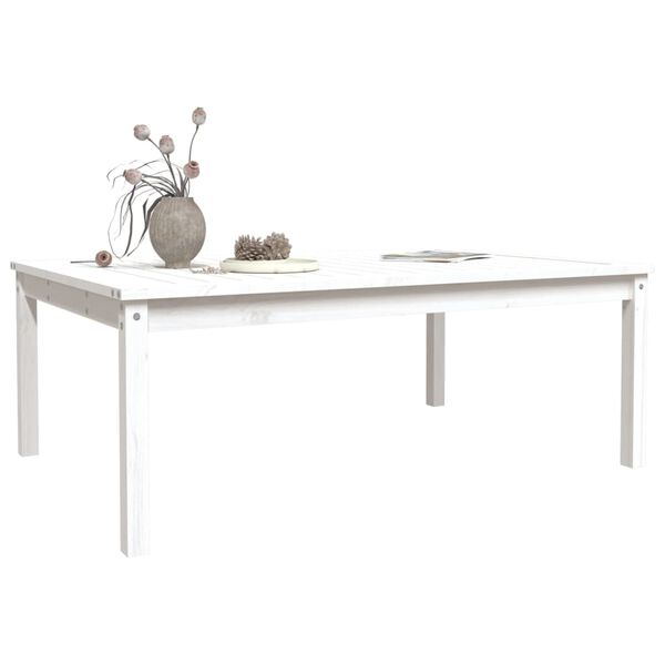 vidaXL Mesa de jardim 121x82,5x45 cm madeira de pinho maci&ccedil;a branco