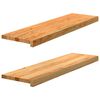 vidaXL Tapetes de escada 2 pcs 90x30x2 cm carvalho castanho-claro