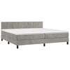 vidaXL Cama box spring c/ colch&atilde;o/LED 200x200 cm veludo cinzento-claro