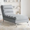 vidaXL Chaise lounge com almofadões tecido cinzento-claro