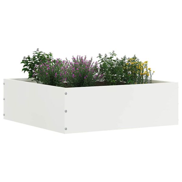vidaXL Acabamento para Gramado Branco 40 x 40 x 13 cm Aço