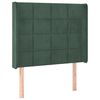 vidaXL Cabeceira cama c/ luzes LED veludo 93x16x118/128cm verde-escuro