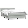 vidaXL Cama com molas/colch&atilde;o 140x220 cm veludo cinzento-claro