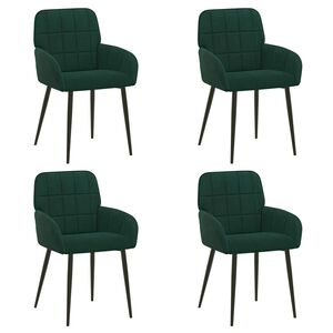 vidaXL Cadeiras de Jantar 4 unid. Veludo Verde-Escuro 57 x 50 x 85 cm