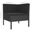 vidaXL 9 pcs conjunto lounge de jardim c/ almofad&otilde;es vime PE preto