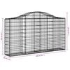 vidaXL Cestos gabi&atilde;o arqueados 20 pcs 200x30x100/120 ferro galvanizado