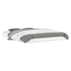 vidaXL Estrutura de cama 140x200 cm madeira de pinho maci&ccedil;a branco