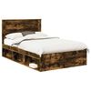 vidaXL Estrutura da Cama com gaveta Carvalho Defumado 135 x 190 cm