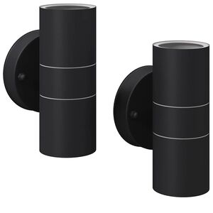 vidaXL Candeeiros LED parede ilumina&ccedil;&atilde;o sup/inf exterior 2 pcs