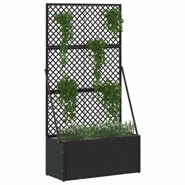 vidaXL Vaso de Jardim Preto 70 x 30 x 135 cm Metal