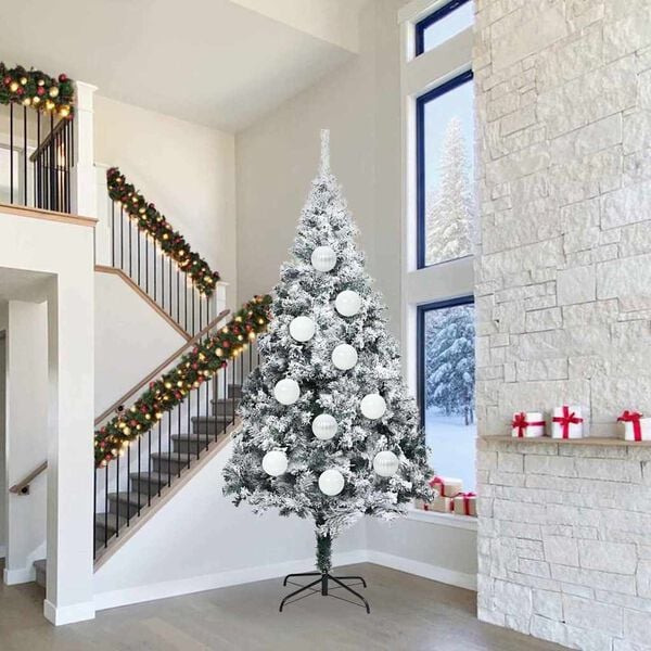 vidaXL Conjunto de Bolas de Natal 4 pcs Branco Pl&aacute;stico