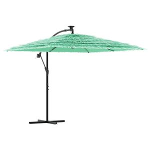 vidaXL Guarda-sol de jardim com poste de a&ccedil;o 246x246x230 cm verde