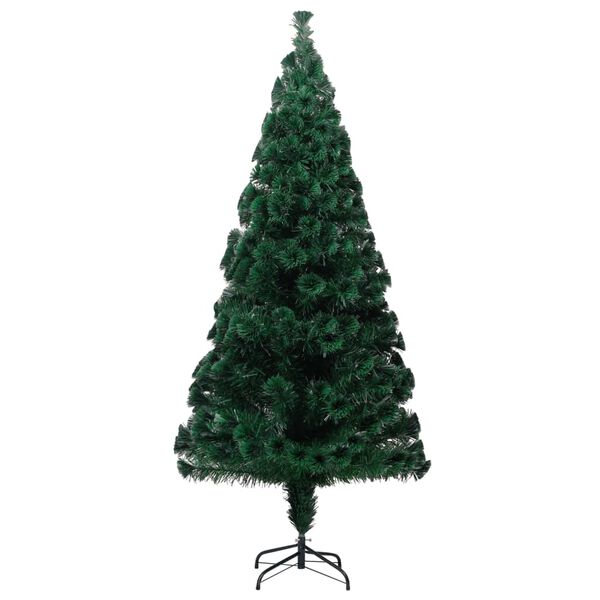 vidaXL &Aacute;rvore de Natal artificial com suporte 210 cm fibra &oacute;tica verde