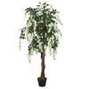 vidaXL Glic&iacute;nia artificial 1470 folhas 200 cm verde e branco