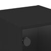vidaXL Mesas de cabeceira c/ portas de vidro 2 pcs 35x37x35 cm preto