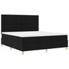 vidaXL Cama Box Spring LED com colch&atilde;o Preto 180 x 200 cm tecido