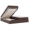 vidaXL Estrutura de cama otomana com colch&atilde;o marrom couro falso