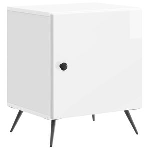 vidaXL Arm&aacute;rio de Cabeceira Branco Brilhante 43 x 34,5 x 50 cm