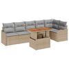 vidaXL Conjunto de Sof&aacute; de Jardim Manual 7 pcs bege e cinzento claro