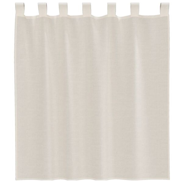 vidaXL Cortinas de voile com aba 2 pcs creme