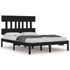 vidaXL Estrutura de cama king 150x200 cm madeira maci&ccedil;a preto