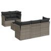 vidaXL 6 pcs conjunto sof&aacute;s de jardim com almofad&otilde;es vime cinzento