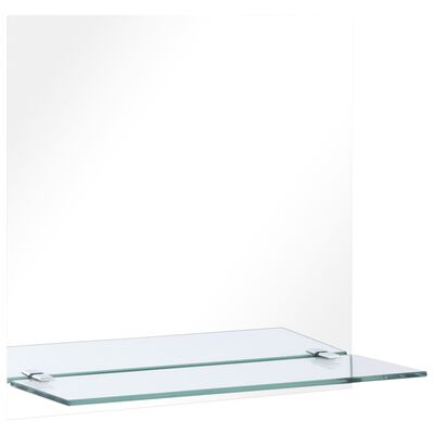 vidaXL Espelho de parede c/ prateleira vidro temperado 50x50 cm