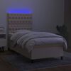 vidaXL Cama box spring c/ colch&atilde;o e LED 100x200 cm tecido cor creme