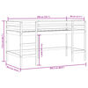 vidaXL Cama alta p/ crian&ccedil;a c/ cortinas 80x200 cm pinho maci&ccedil;o rosa