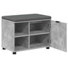 vidaXL Banco de Hall com almofada Cinzento Concreto 60 x 38 x 46 cm