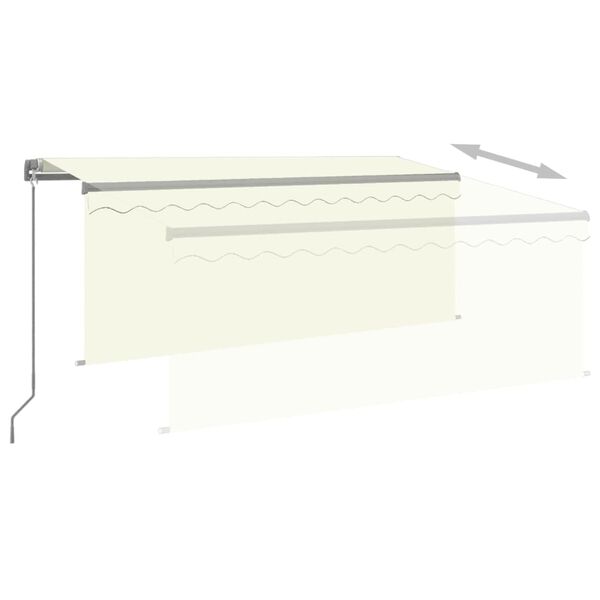 vidaXL Toldo retr&aacute;til manual com estore 3x2,5 m cor creme