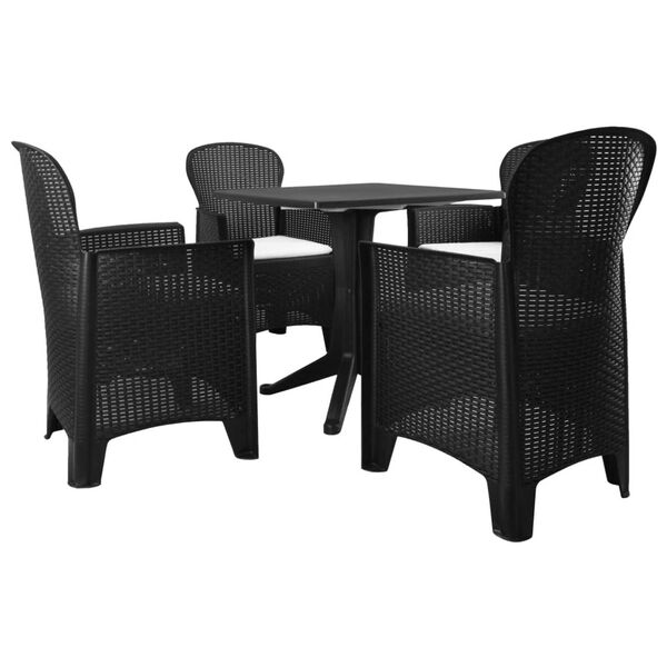 vidaXL Conjunto de jantar para exterior 5 pcs pl&aacute;stico vime antracite