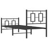 vidaXL Estrutura de cama com cabeceira e p&eacute;s 75x190 cm metal preto