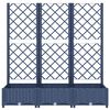 vidaXL Vaso/floreira jardim c/ treliça 120x40x121,5 cm PP cinzento azul