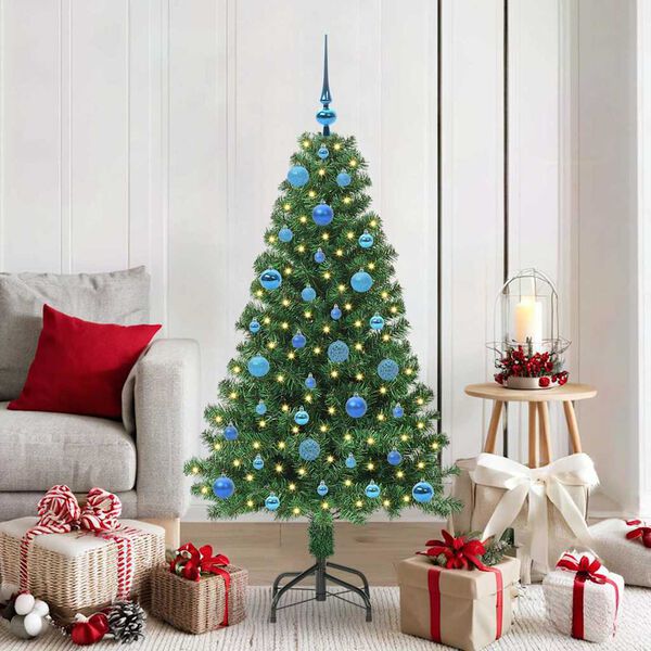 vidaXL &Aacute;rvore de Natal Artificial Verde 150 cm PVC, A&ccedil;o e Pl&aacute;stico