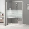 vidaXL Divis&oacute;ria de chuveiro 140x195 cm vidro transparente ESG branco