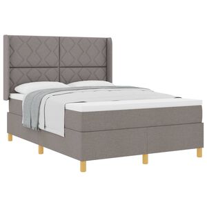 vidaXL Cama Box com colch&atilde;o Cinzento-acastanhado 160 x 200 cm tecido