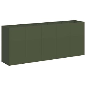vidaXL Vaso floreira 200x40x80 cm a&ccedil;o laminado a frio verde