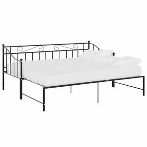 vidaXL Estrutura sof&aacute;-cama de puxar 90x200 cm metal preto